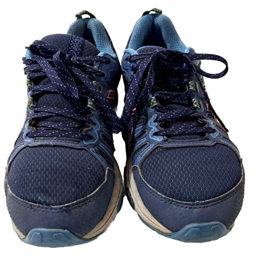 Asics Women's 6.5 Low Cut Lace Up Gel-Venture 7 Blue Multicolor Sneakers